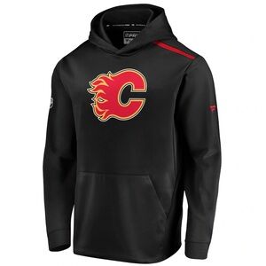 Mens Fanatics Calgary Flames Authentic Pro Rinkside Pullover Hoodie NHL